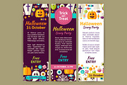 Scary Halloween  Vector Flat Banners, a Flyer Template by Anna_leni (Thumbnail 6 of 6)