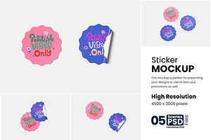 Sticker Mockup, a Product Mockup by bimockup