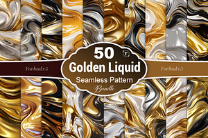 Gold Liquid Seamless Pattern, a Pattern Graphic by Forhadx5