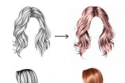 Procreate Realistic Hair Stamps Vol1, a Brush Add-On by OneBerryCreations (Thumbnail 3 of 4)