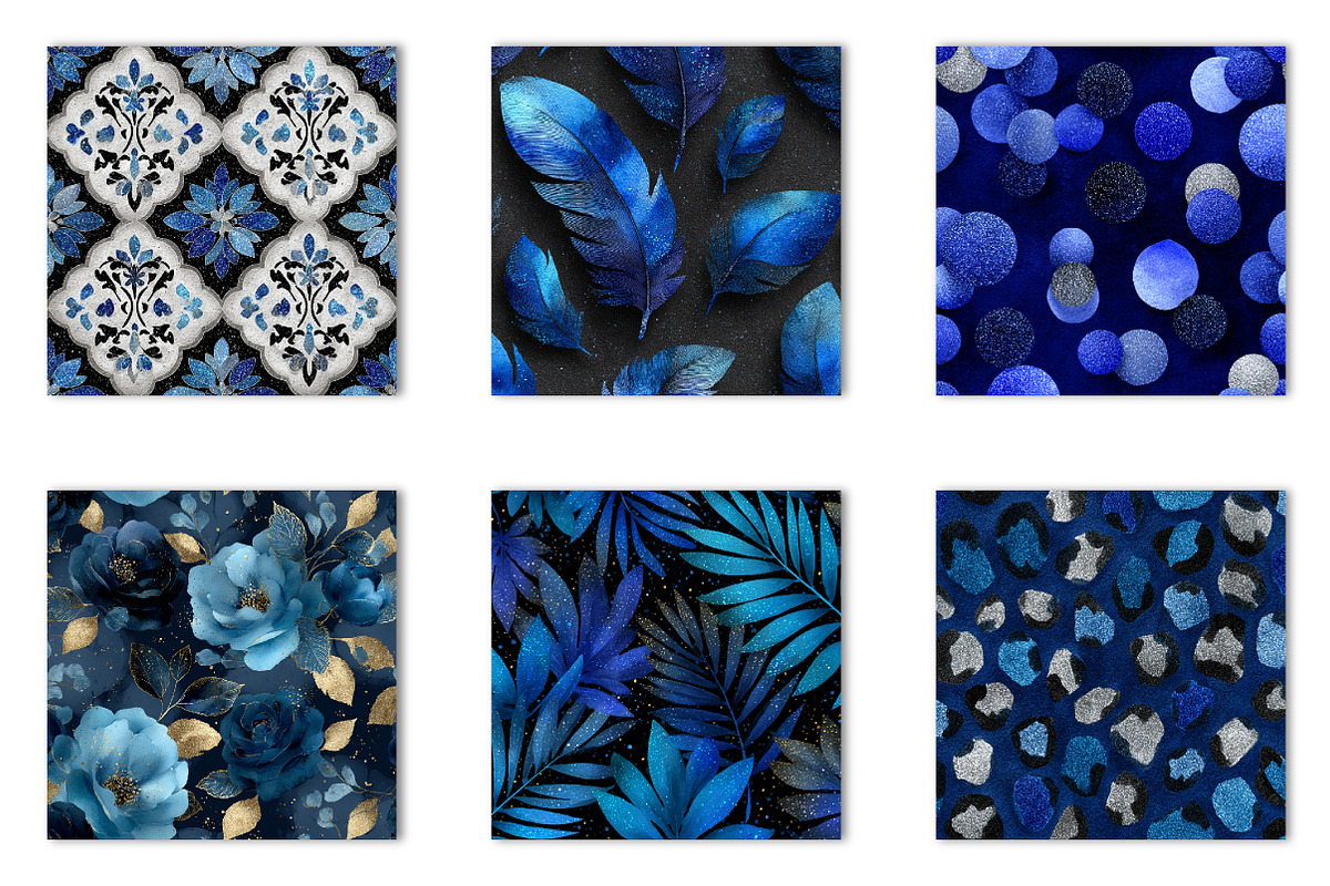 Blue and Black Glitter Backgrounds, an Illustration by CreationArt (Photo 3 of 5)
