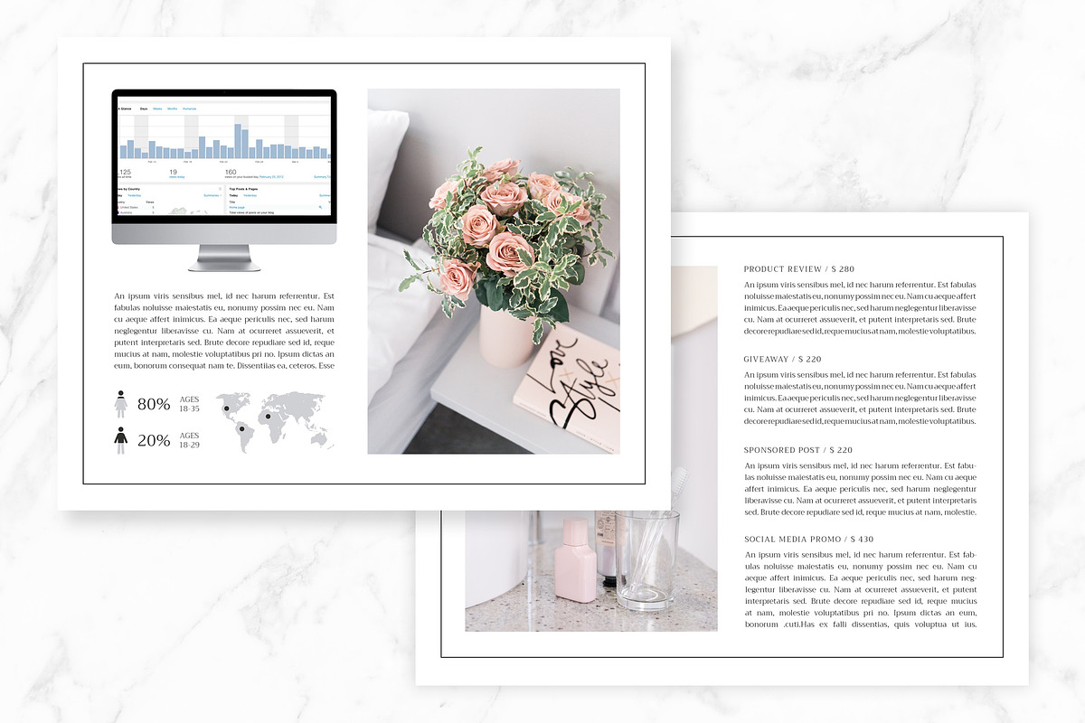 Minimal Media Kit Template, a Stationery Template by Eesome Design Studio (Photo 3 of 5)