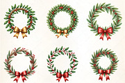 Holiday Wreath with Ribbon, an Illustration by CrexoraLab (Thumbnail 3 of 5)