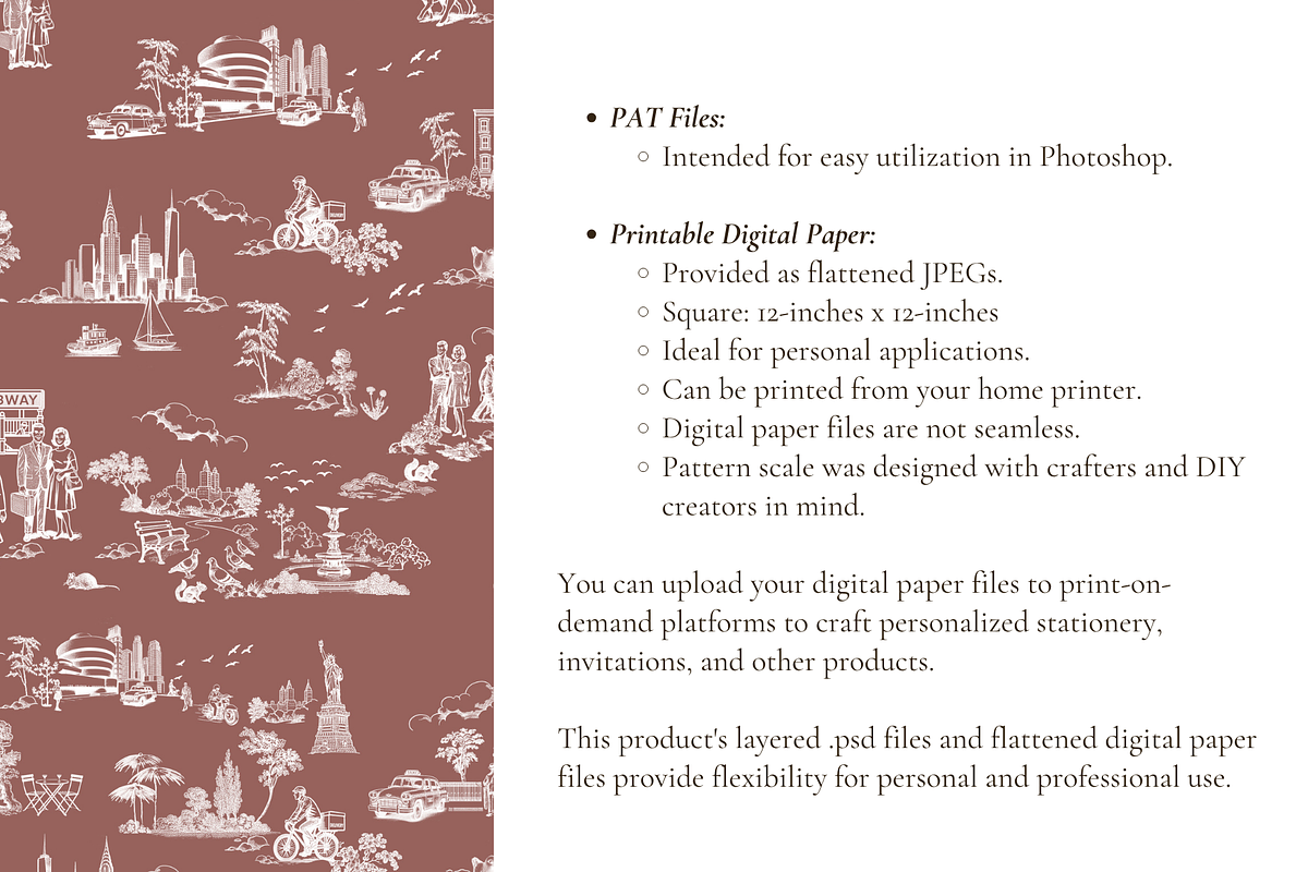 New York City Toile de Jouy Pattern, a Background Graphic by Hughes Studio (Photo 7 of 8)