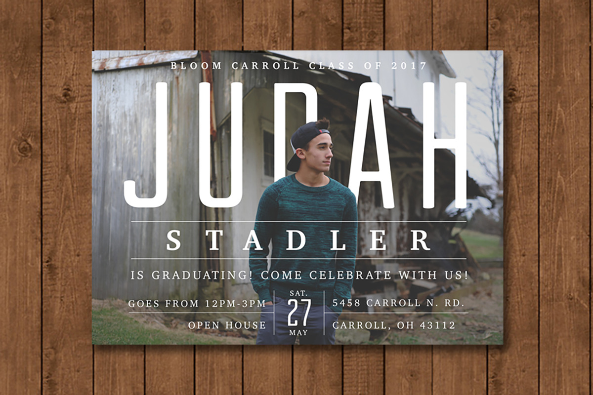 Typographic Graduation Invitation, an Invitation Template by Wink Design (Photo 1 of 2)