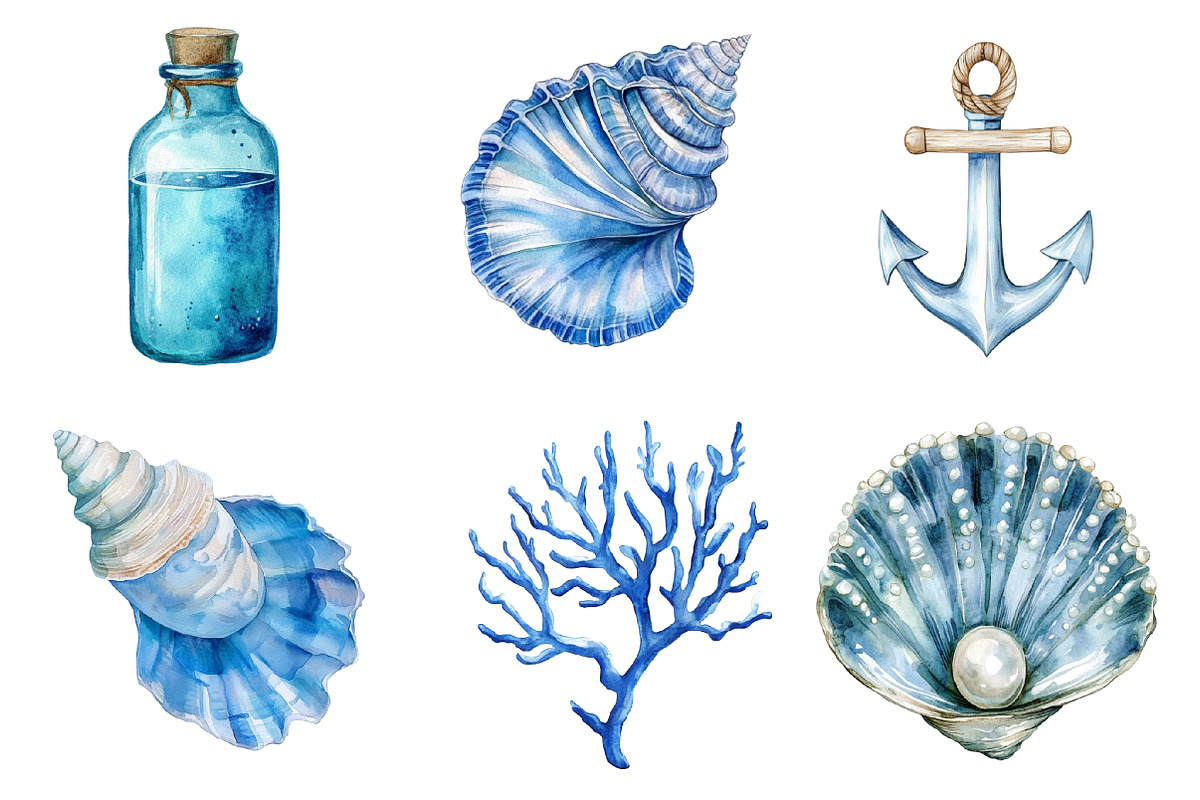 Minimalist Sea Sublimation Clipart, an Illustration by SinaCreation (Photo 3 of 5)