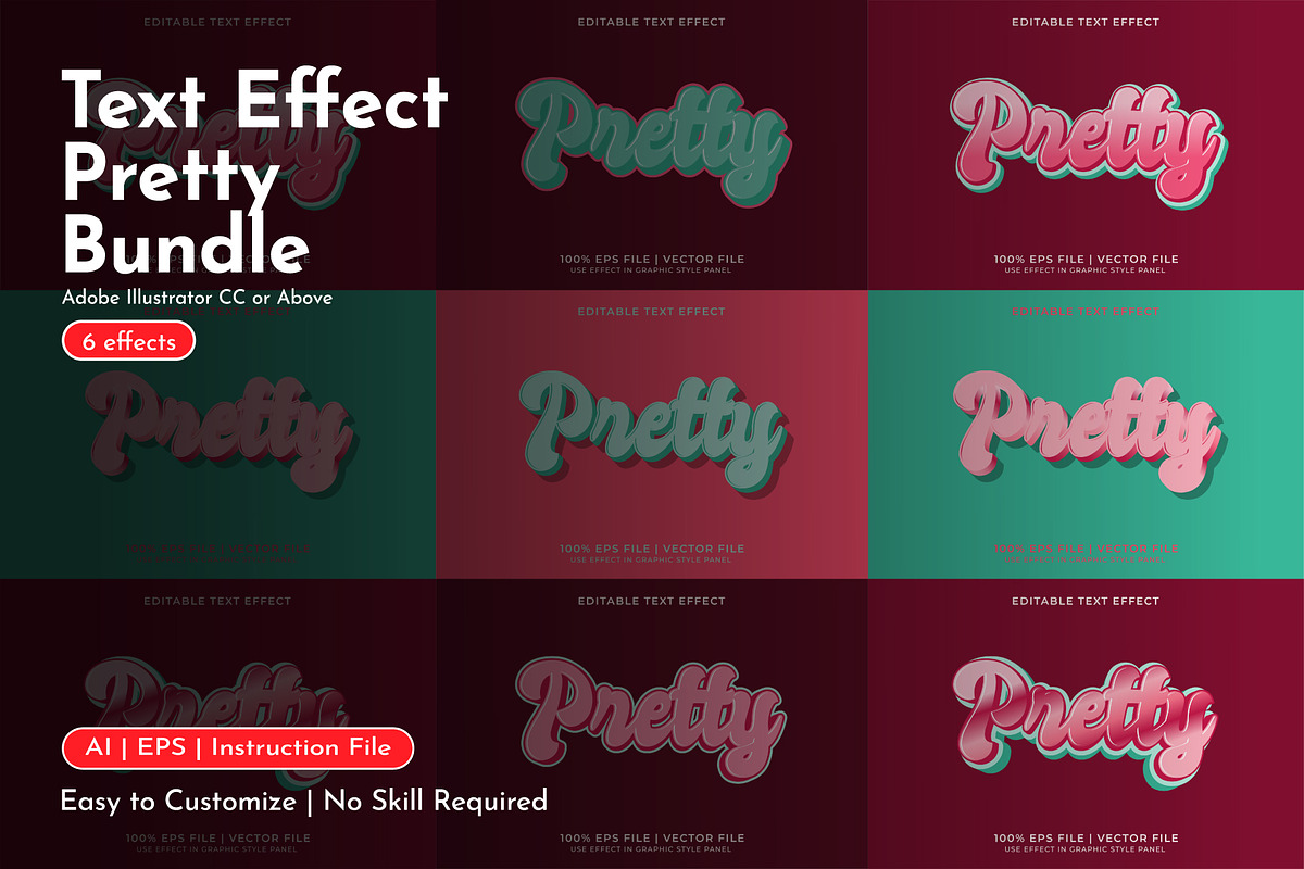 Pretty Text Effect Bundle, a Layer Style Add-On by WM48 Shop (Photo 1 of 7)