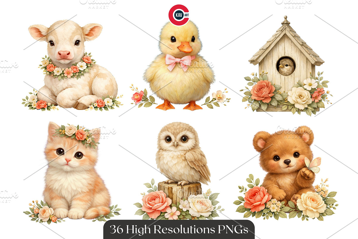 Spring Meadow Animals Clipart, an Animal Illustration by C-Kav (Photo 2 of 14)