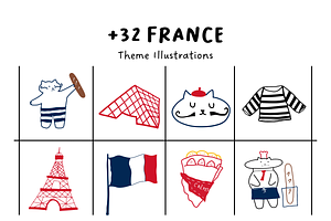 32+ France Illustration Set, an Object Illustration by The Journey Atelier