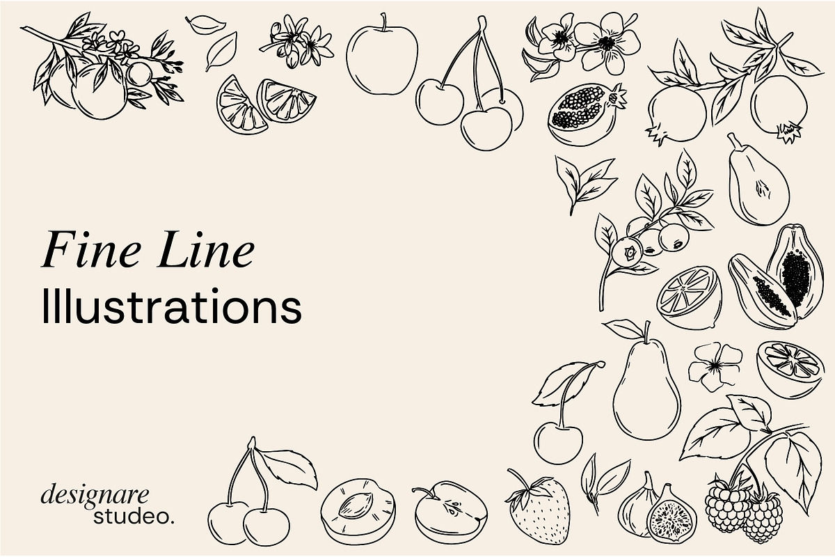 Minimalist Fruits Illustrations PACK, a Decorative Illustration by ginni illustrations (Photo 3 of 6)