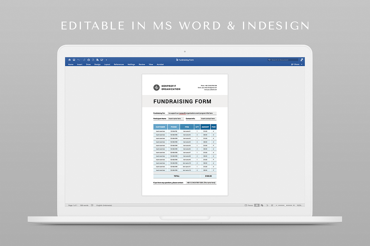 Fundraising Form, a Stationery Template by Leaflove (Photo 5 of 5)