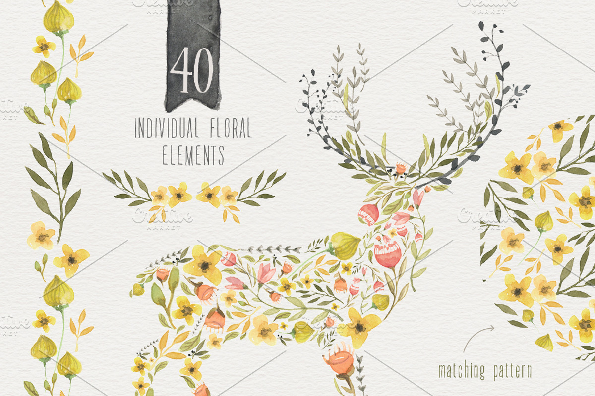 Woodlands Watercolor megapack, an Animal Illustration by Lisa Glanz (Photo 4 of 5)