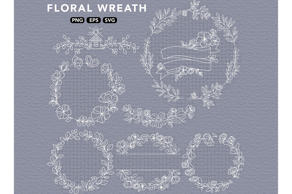 laurel wreath SVG, flower border, a Graphic by hanacrochetdesign (Photo 2 of 11)