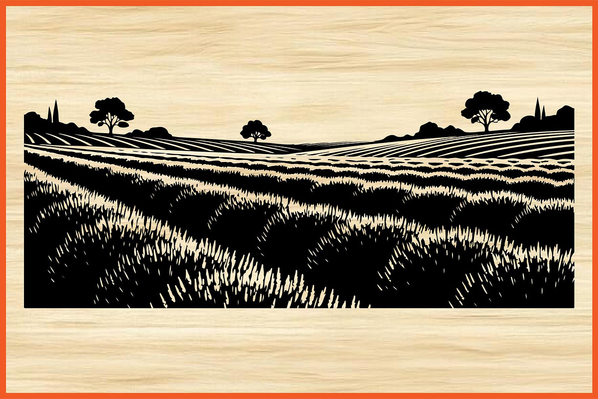 Rural Landscape Silhouette Bundle, an Object Illustration by Designer_Momina (Photo 8 of 8)