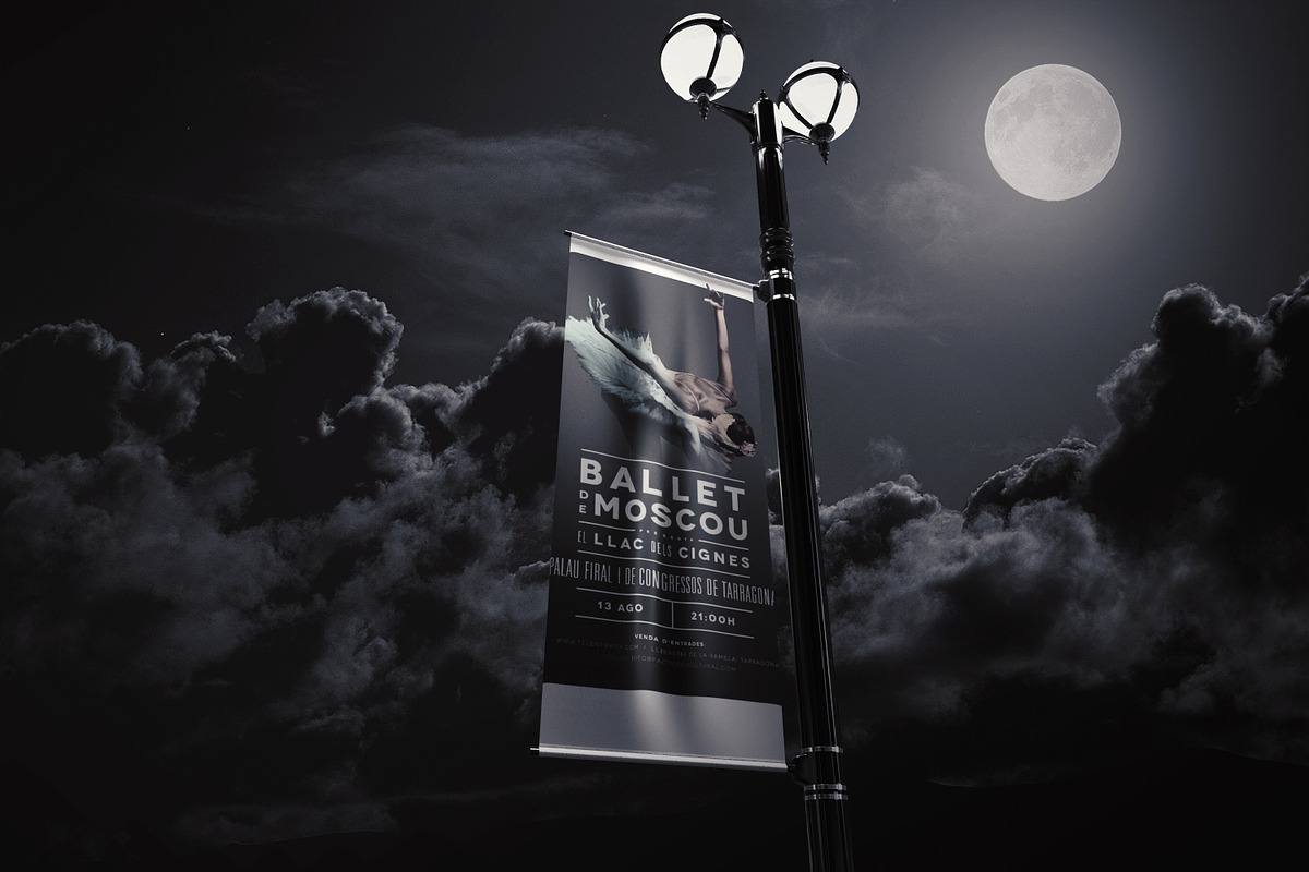 Lamp Post Banner Mock-up, an Advertising Mockup by GK Creative (Photo 5 of 7)