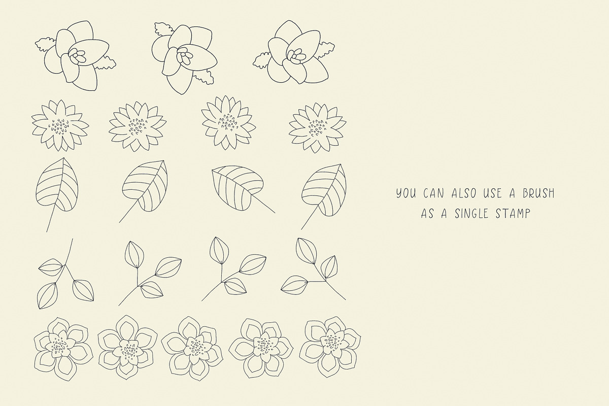 Procreate Floral Brushes, a Brush Add-On by Little Nordic Atelier (Photo 5 of 5)