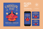 Blue Quirky Carnivals Flyer Set, a Flyer Template by graphicook (Thumbnail 1 of 3)