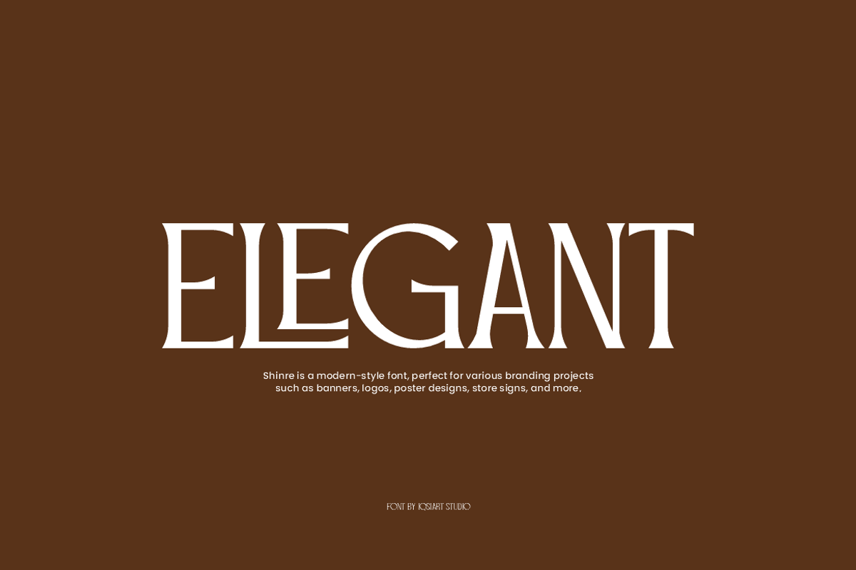 Qeogoos - Modern Logo Font, a Serif Font by Iqsiart Studio (Photo 2 of 8)