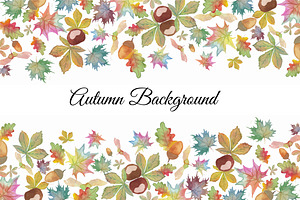 Autumn Background Watercolor