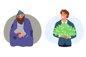 Rich businessman with lots of money, a Finance Illustration by Vectorbuum