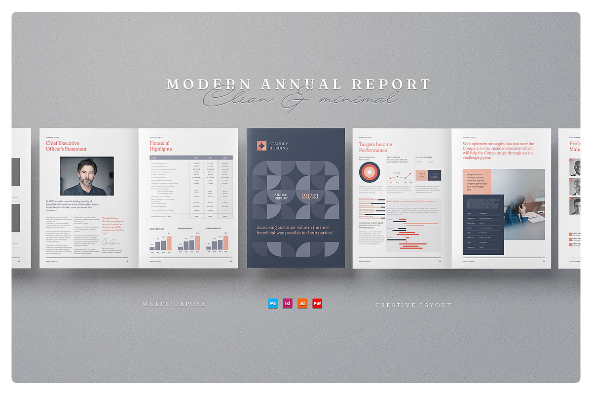 Annual Report Template, a Brochure Template by Proonty (Photo 1 of 3)