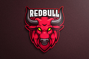 Red Bull Mascot Logo Template