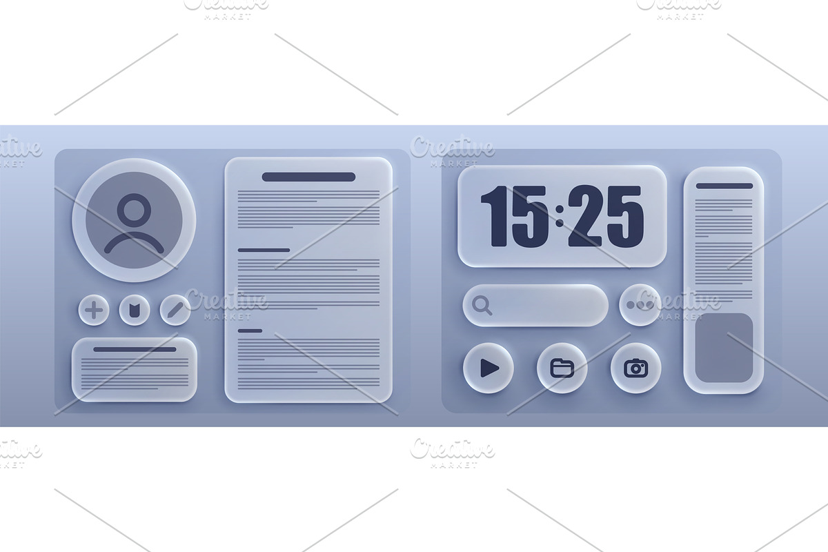 Liquid glass UI kit, a Texture Illustration by art PVP - market