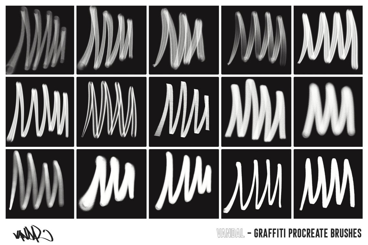 230 Graffiti procreate brushes, a Brush Add-On by Endete & Mazak brushes (Photo 4 of 11)