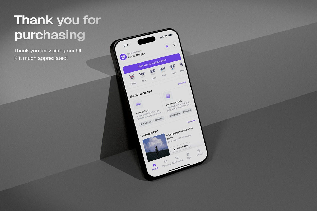 Tentrem - Mental Health App UI Kit, an UI Kit Template by Lumina_ui_ux202 (Photo 6 of 6)