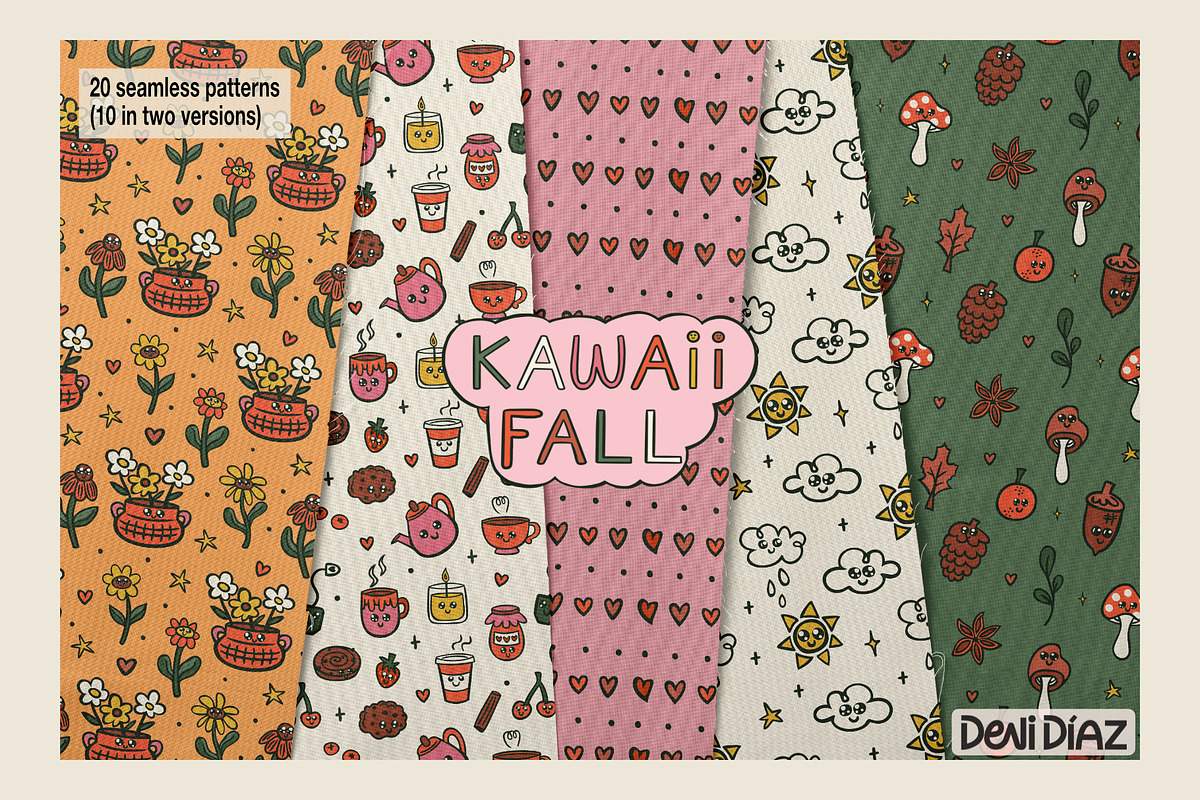 Kawaii Fall Pack - Illustrations, a Seasonal Illustration by DeniDiaz (Photo 5 of 9)