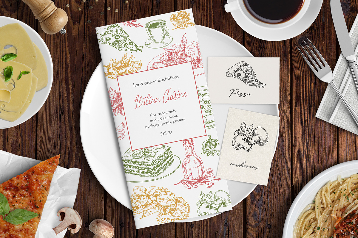 Italian dishes and ingredients, a Food Illustration by Evgeniia Lanskikh (Photo 4 of 5)