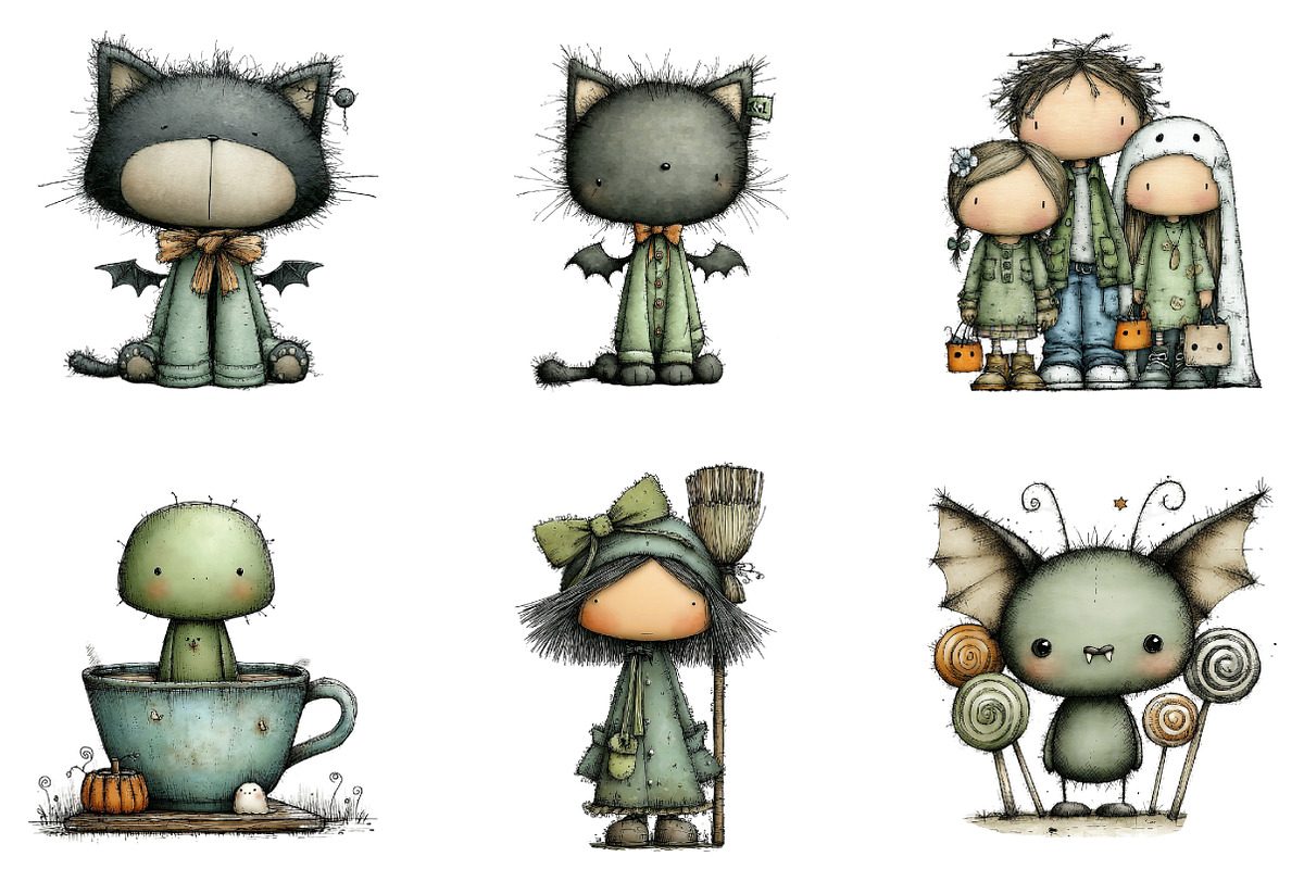 Whimsical Halloween Clipart, an Illustration by DreamArtGraphic (Photo 3 of 5)