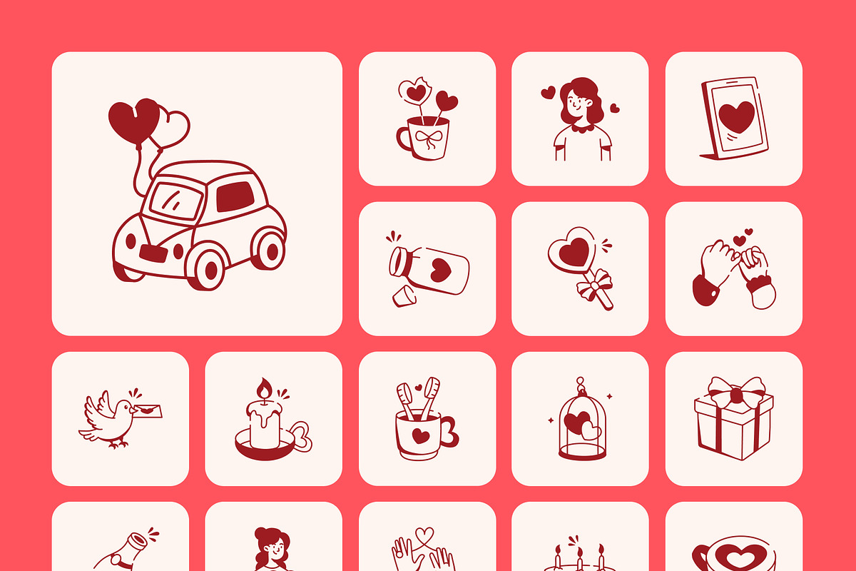 Love and Celebration Doodle Icons, an Outline Icon by Prosymbols (Photo 9 of 13)