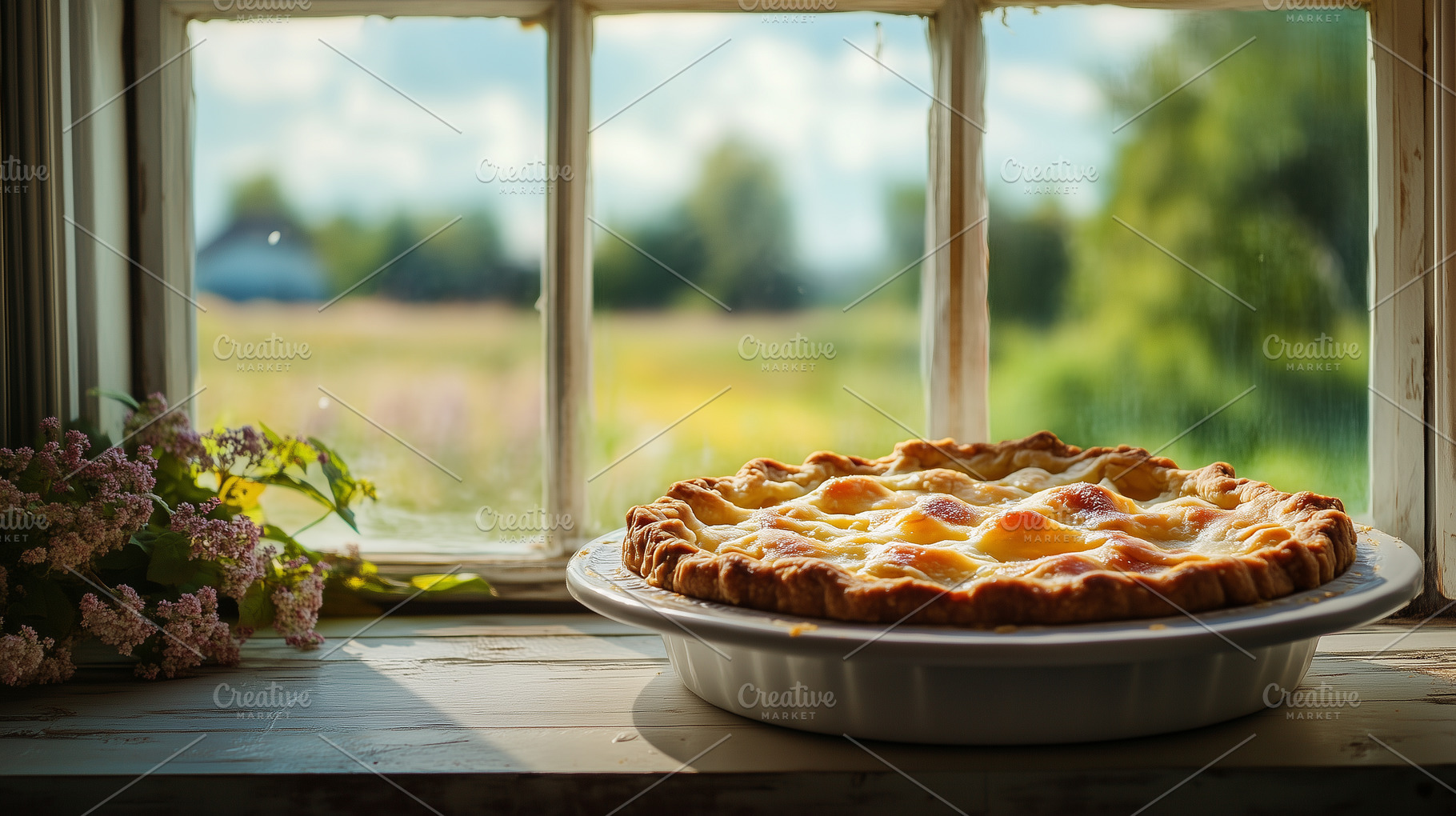 Golden homemade pie cools, a Food & Drink Photo by MistyDay