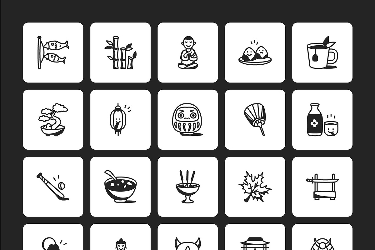 100 Japanese Doodles, an Outline Icon by Prosymbols (Photo 7 of 8)