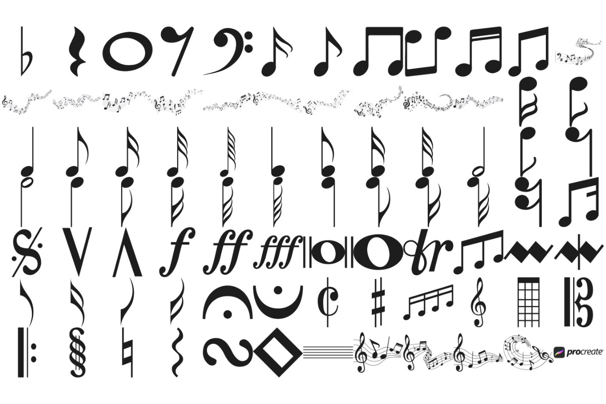 Music Clef Notes Set 1 Procreate, a Brush Add-On by Disasterology Ink (Photo 4 of 10)