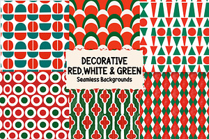 Red,White & Green Decorative Pattern