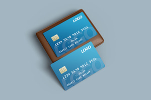 Credit Card Mockup With Wallet