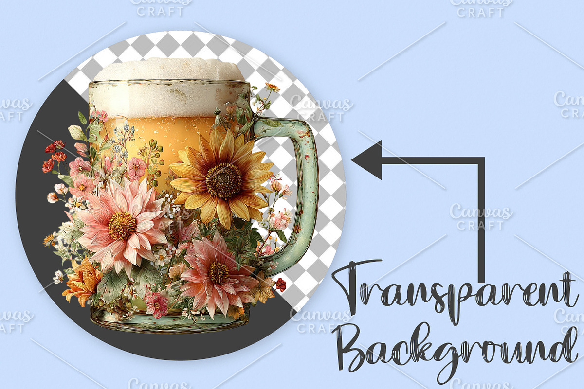 Whimsical Summer Beer Clipart Bundle, an Illustration by Canvas Craft (Photo 2 of 7)