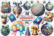 Back To School Ornament Clipart, an Illustration by RobertsArt (Thumbnail 1 of 7)
