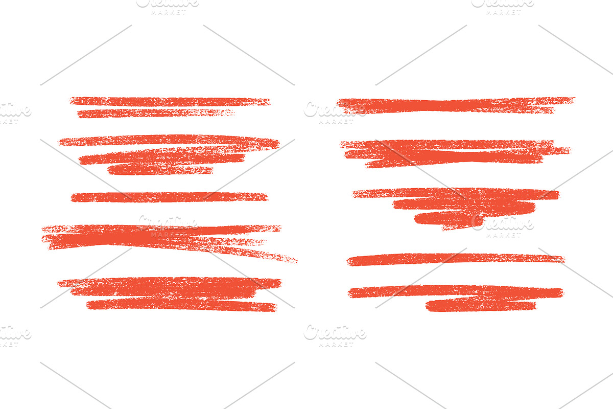 Crayon red brush stroke lines and, a Texture Illustration by YuliiaOsadcha