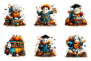 Halloween ghost student Clipart, a Seasonal Illustration by CreationArt (Thumbnail 3 of 7)