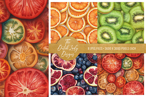 Fruit Slices Seamless Patterns