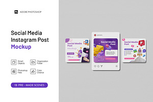Social Media Instagram Post Mockup, an Advertising Mockup by Graphic Deal