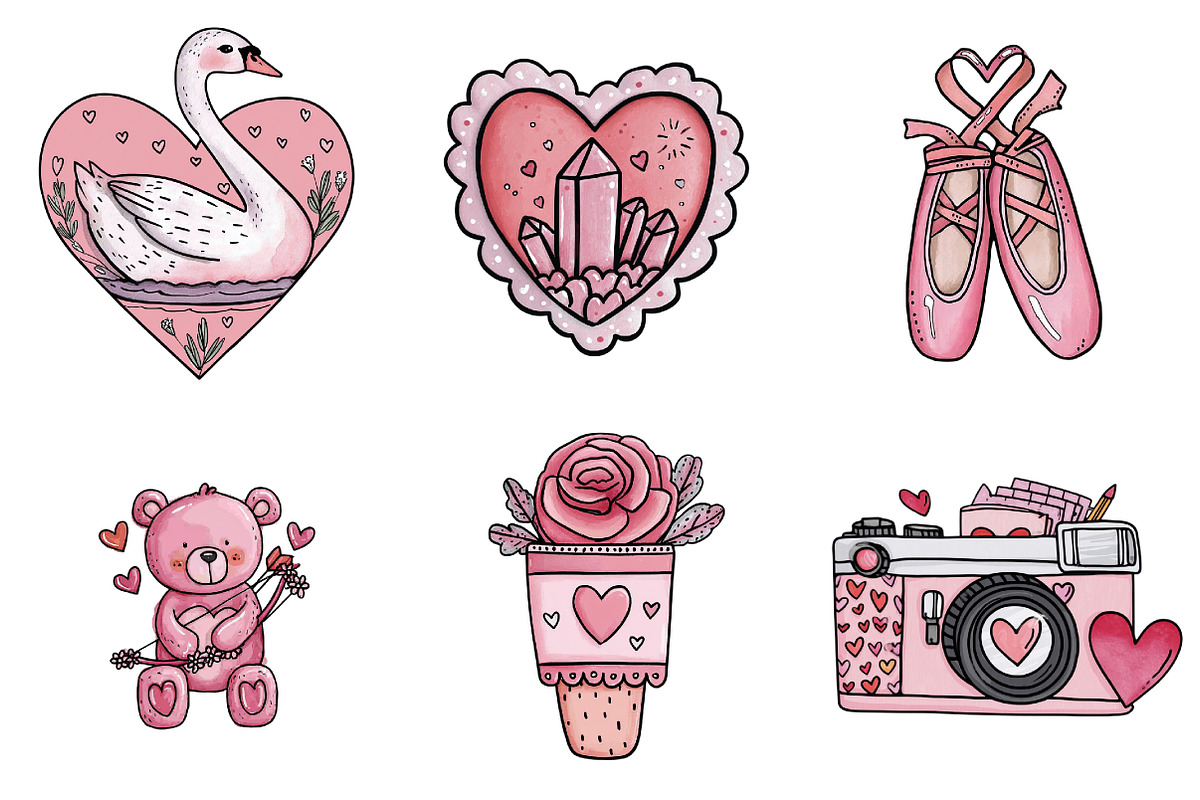 Cute Valentine Clipart, an Illustration by Design Market (Photo 2 of 4)