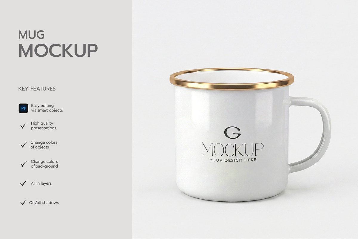 Enamel Mug Mockup Template, a Cups & Container Mockup by graphypix (Photo 2 of 4)