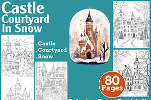 Castle Courtyard in Snow Coloring
