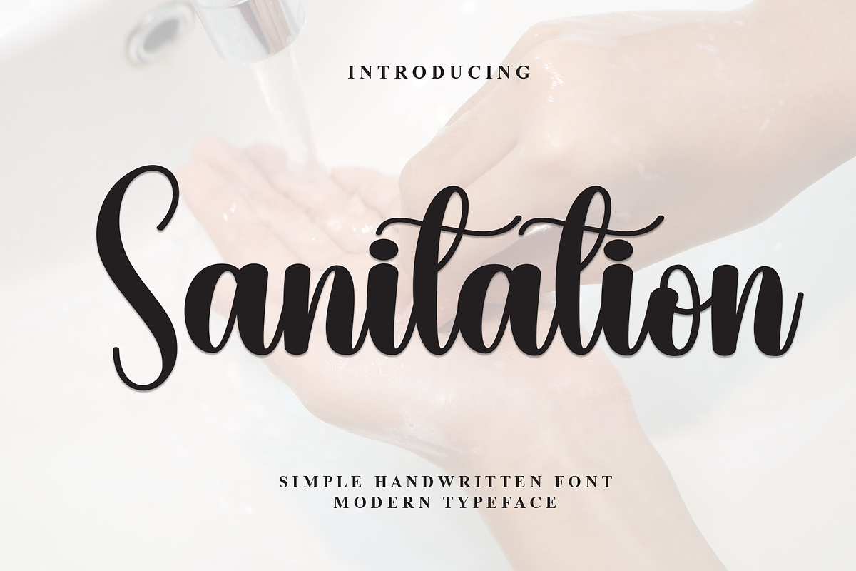 Sanitation | Script Font, a Handwritten Font by Scratchones (Photo 1 of 8)