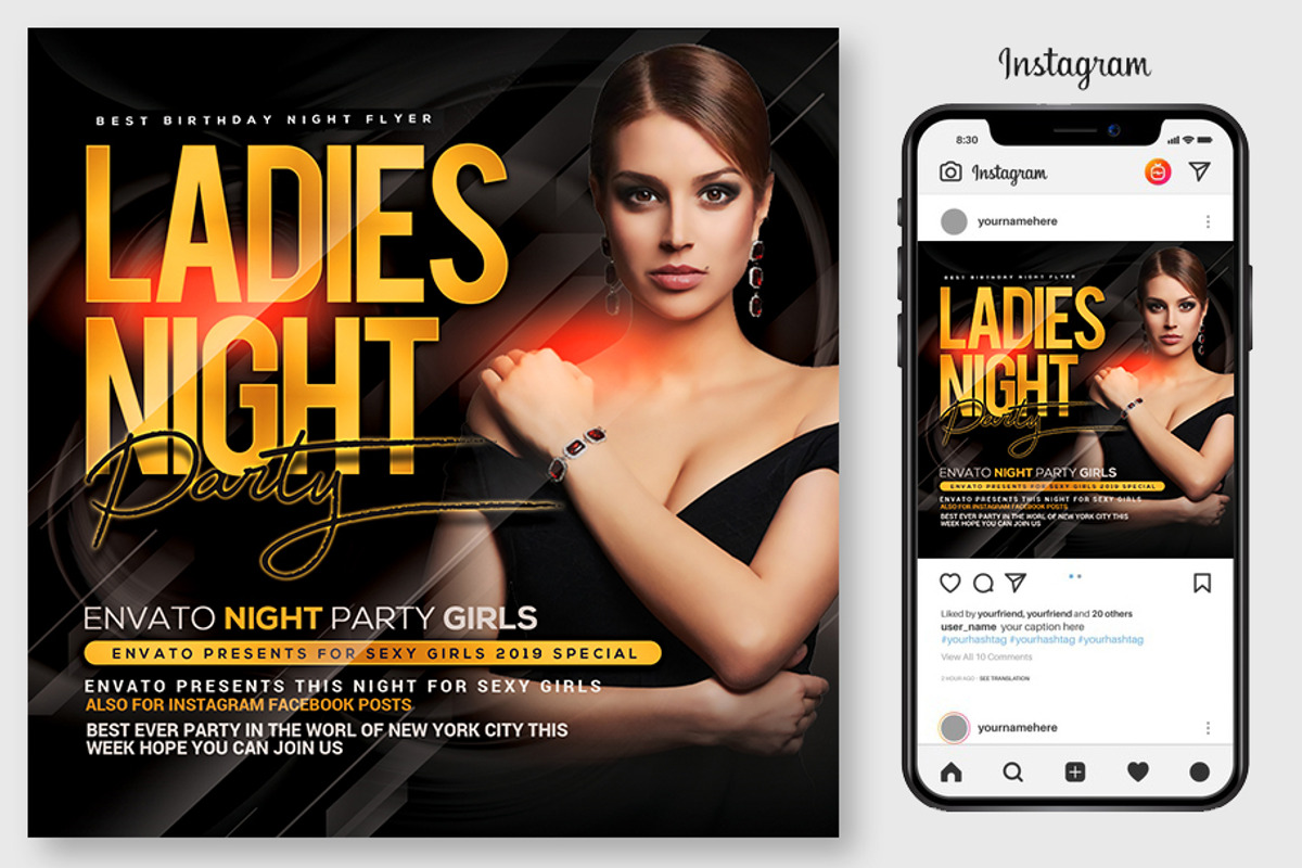 100 Night Club Party Flyers Bundle, a Flyer Template by graphicforest (Photo 20 of 72)