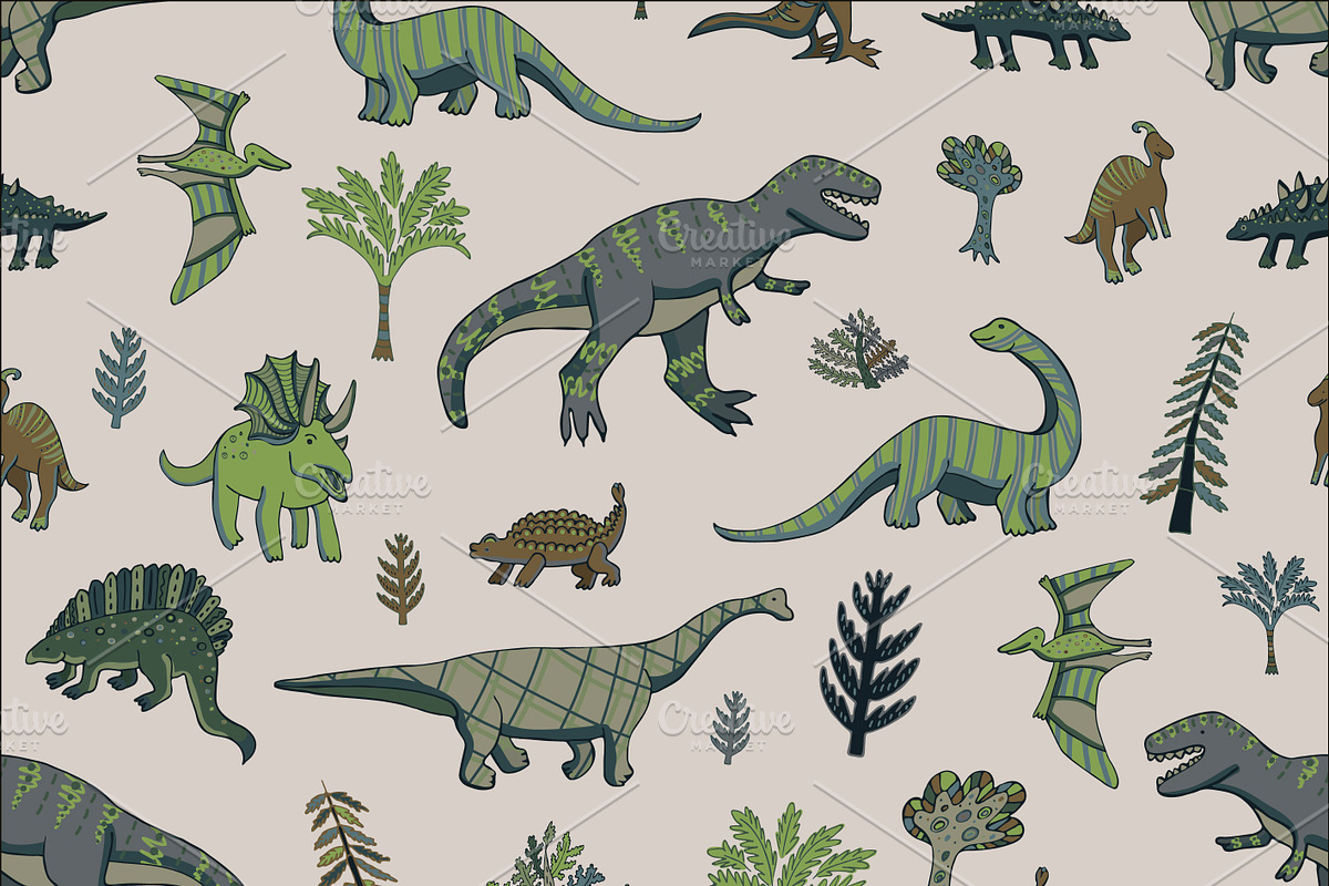 Dinosaurrr, a Pattern Graphic by GooseFrol